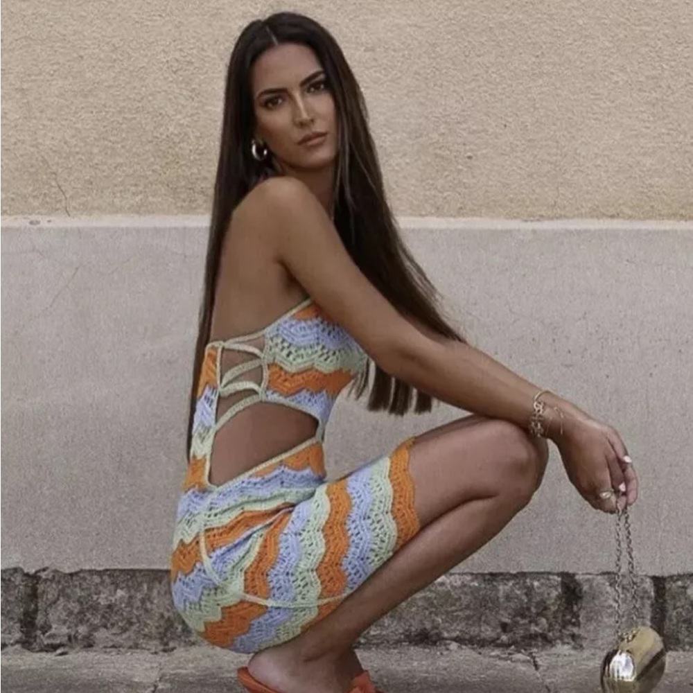 ZARA CUT-OUT CROCHET DRESS LIMITED EDITION SIZE S M REF.2142/313